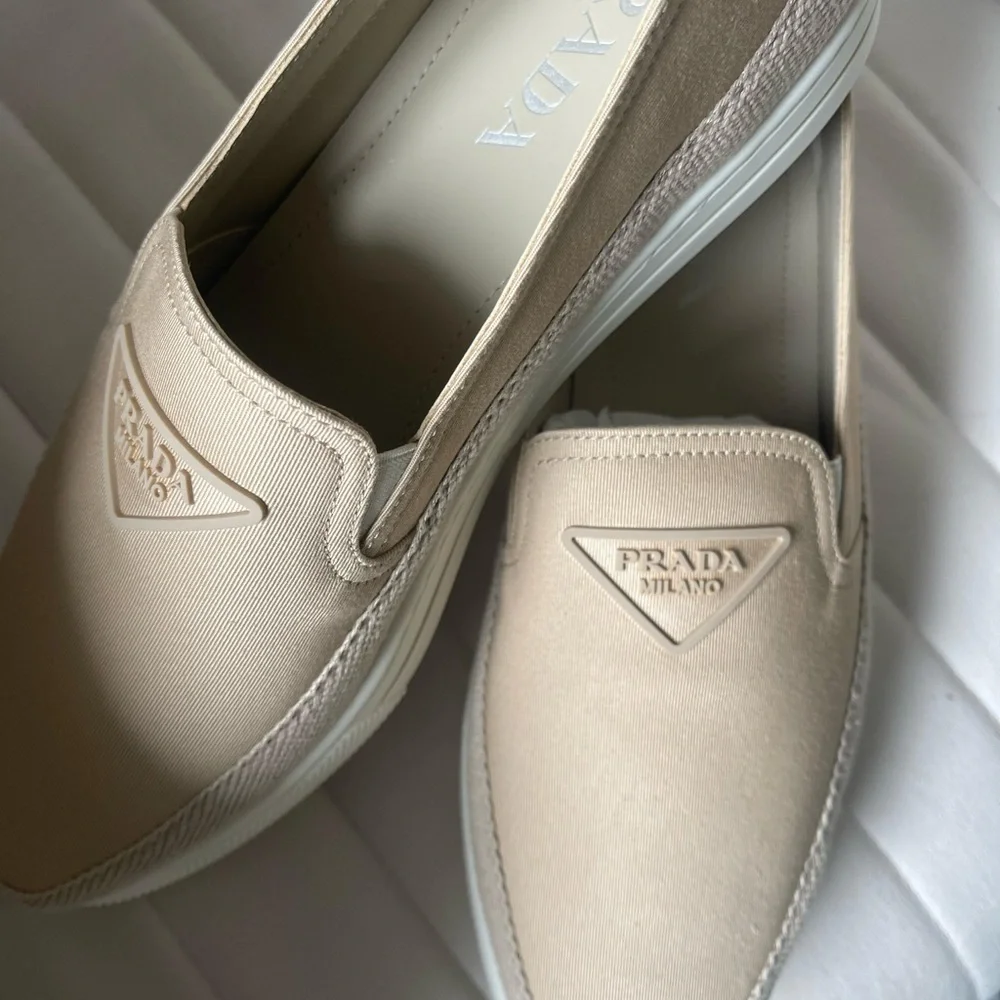 Prada Men's Beige Slip-On Loafers - Picture 3 of 5